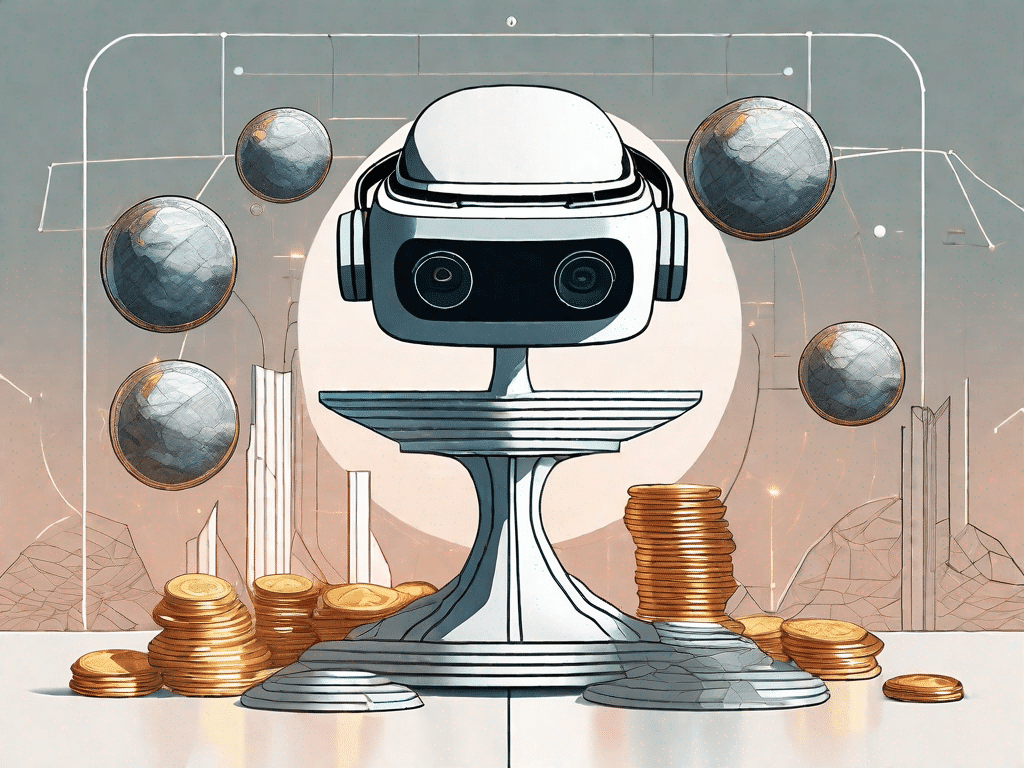 Een futuristisch digitaal landschap dat de metaverse symboliseert
