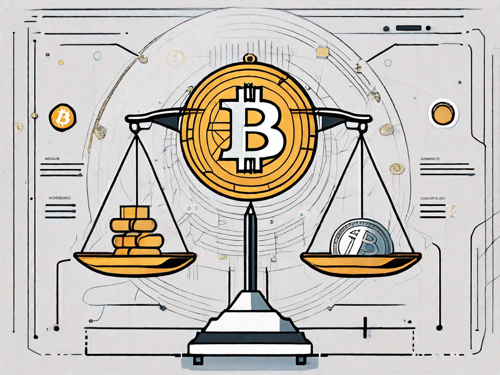 Futurystyczny interfejs cyfrowy z symbolami bitcoin i elementami sztucznej inteligencji