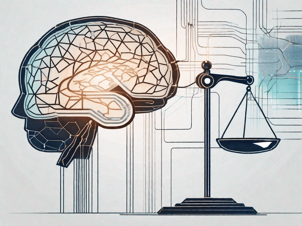 A futuristic ai brain interconnected with digital data streams